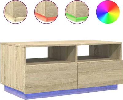 Produktbild von vidaXL Couchtisch mit LED-Leuchten Sonoma-Eiche 90x49x40 cm