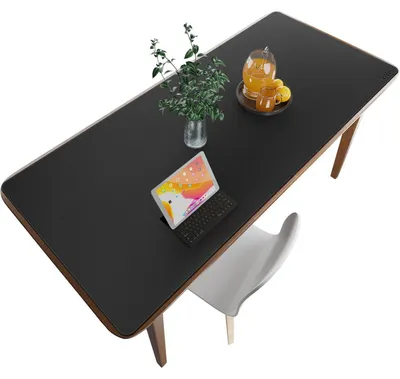 Image de Sous-main de bureau 150 x 70 cm, noir, multifonctionnel, imitation cuir