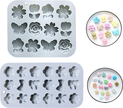 Produktbild von Fyfjur Pralinenform Silikon, 2 Stück Schokoladenform Silikon, Blumen, Schmetterling und Krawatte Silikonform Schokolade, Silikonform Pralinen für DIY SüßIgkeiten, Eiswürfel, Pralinen, Kekse und Gelee