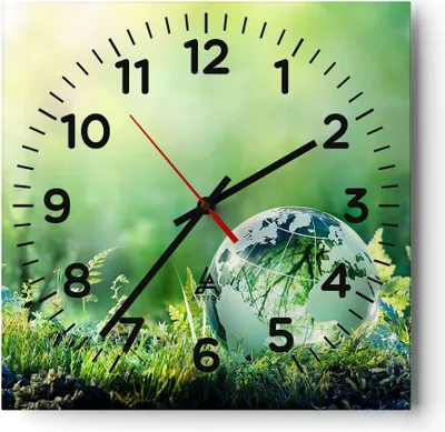 Produktbild von Wanduhr - Quadrat - Glasuhr - natur natur - 30x30cm - Schleichendes Uhrwerk - Lautlos - zum Aufhängen bereit - Dekoration Modern - Wanddekoration aus Glas - C4AC30x30-4041