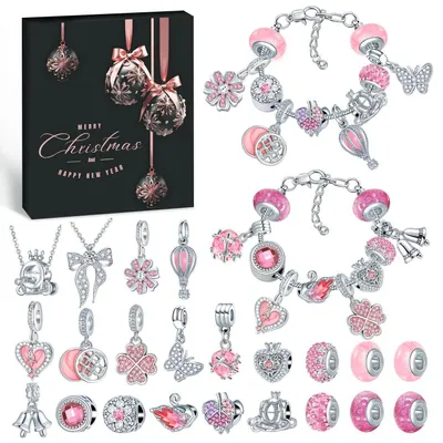Image de Calendrier de l'Avent : Création de bijoux pour filles, 24 jours de DIY, bracelets et colliers, cadeau