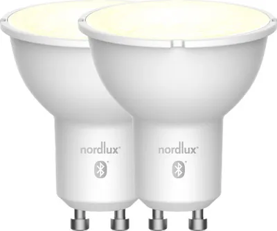 Zdjęcie produktu dla Zestaw 2-3 inteligentnych żarówek NORDLUX z regulacją barwy światła GU10, wariant: 2 x Ø 50 x 55 mm, GU10, 4,8 W, 420 lm