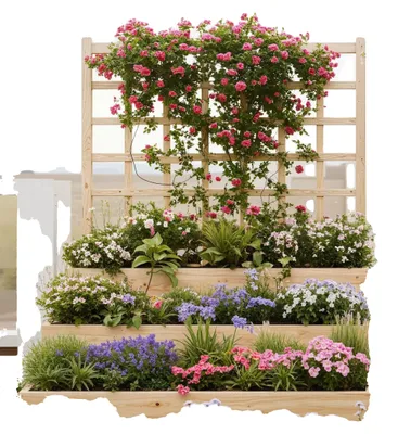 Productafbeelding van Bloemendoos, hout; verhoogd plantenbak, hout