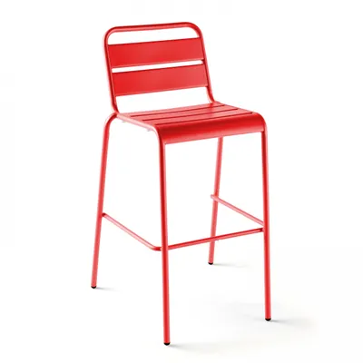 Produktbild von Metallhocker im industriellen Stil Rot - Oviala Palavas