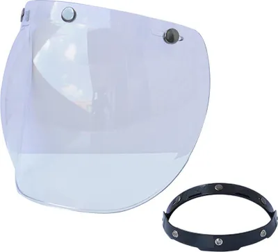 Obrázok produktu pre Prilba Bubble Visor Motocyklové prilby Čelné sklo s flip držiakom pre prilby s otvorenou tvárou 3-Snap