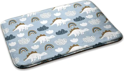 Produktbild von Teppich Kinderteppich Schlafzimmer Modern - 90 cm x 60 cm - Dinosaurier Und Wolken
