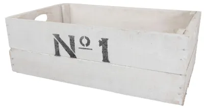 Produktbild von Weiße alte Holzkiste No1 48,5x30x18,50cm