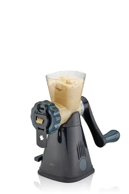 A meat grinder filled with food.