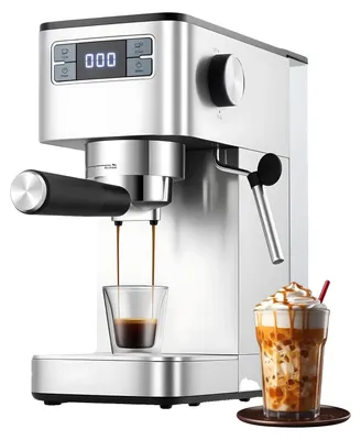 Zdjęcie produktu dla Ekspres do kawy, ciśnienie 20 barów, moc 1450 W, pojemność 1,4 l, typ półautomatyczny, regulowana dysza parowa
