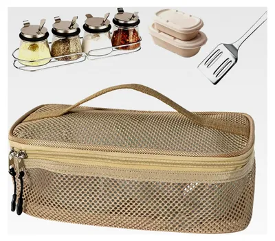 Produktbild von Camping Kochgeschirr Tasche, Tragbarer Aufbewahrungsbeutel für Küchenutensilien