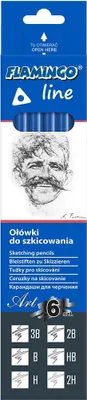 Produktbild von Zestaw ołówków do szkicowania 3B-2H 6 sztuk