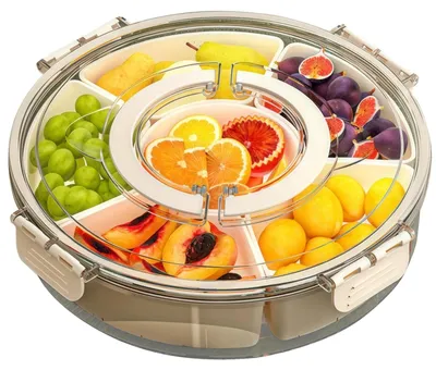 Produktbild von Drehbarer Snackbehälter mit Deckel und Fächern