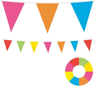 Produktbild von XL Bunte Wimpel Girlande aus Folie 10 Meter
