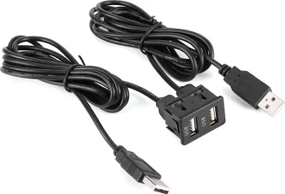 Zdjęcie produktu dla 1.5-metrowy adapter kabla do deski rozdzielczej 2 portowy przewód do montażu w samochodzie dla ciężarówki łodzi