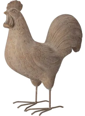 Produktbild von Wetterbeständige Gartenfigur Henne Grau für Garten und Balkon, 33,5 x 18 x 40 cm