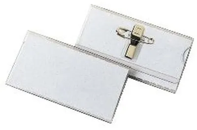 Produktbild von Namenschilder 75x40mm mit Clip und Nadel Packung mit 25 Stück