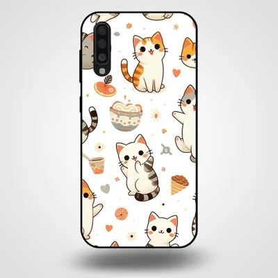 Immagine prodotto di Smartphonica Custodia per Samsung Galaxy A70s con stampa di gatti - Custodia posteriore in TPU con design di gatti