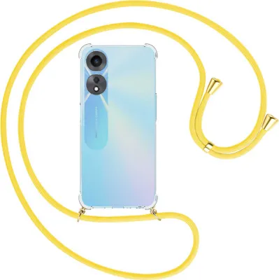 Produktbild von Handykette Backcover-Schutzhülle mit Band (Metall goldfarben) für Oppo A58 5G, Oppo A78 5G (6.56'') - gelb