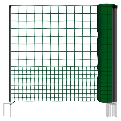 Produktbild von 25m Hühnernetz mit Durchgang, 125cm, 7 Pfählen, 2 Spitzen, grün, ohne Strom