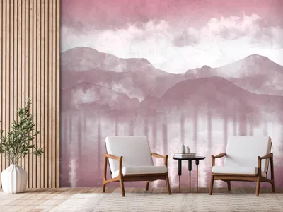 Produktbild von Vlies Fototapete Landschaft 400x280 cm Tapeten Wandtapete XXL Abstrakt Nebel Gebirge Boho c-A-10096-a-c