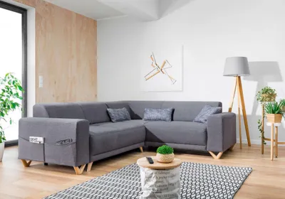 Produktbild von MIUFORM Classy Sophie MAX - Ecksofa mit Bettfunktion und Bettkasten L-FORM RECHTS - 250x212cm - Grau - Sofa Schlafsofa Couch