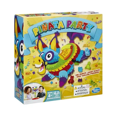 The image shows the box of the board game 'Pinata Party'.
