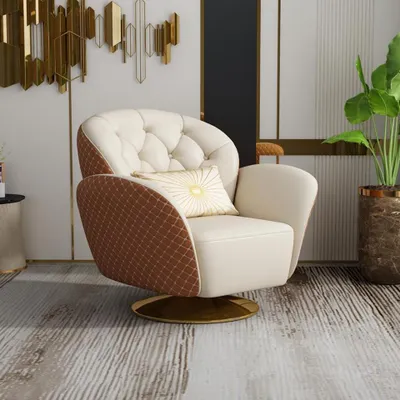 Image de Fauteuil Chesterfield pivotant Chaises Rembourrage Meubles Une place
