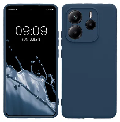 Produktbild von kwmobile Handyhülle für Xiaomi Redmi Note 14 5G (Nicht für 4G) Hülle - weiches Handy Silikon Case - Schutzhülle Cover - Marineblau