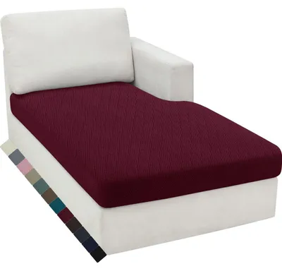Produktbild von Stretch Sitzkissenbezug Rot Rutschfest Elastisch Universal Wohnzimmer Sofaschoner Chaiselongue
