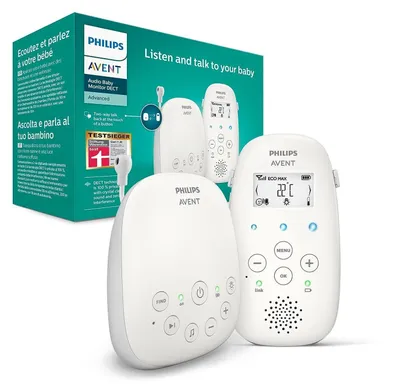 Produktbild von Philips Babyphone Kinderkamera, Baby Kamera, Babyphone, DECT-Technologie, Eco-Mode, Nachtsicht,300m Reichweite,Strahlungsarm, Audio-Überwachung