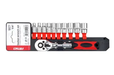 Immagine prodotto di Set di 11 pezzi di chiavi a cricchetto. 1/4" 4-13 mm AMIO-02413