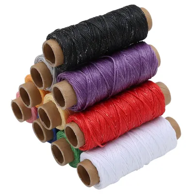 Produktbild von Hochhärte gewachste Schnur, langlebig und verschleißfest, rutschfest, praktische gewachste Schnur für Leder-Bastelprojekte, 10 Farben, 150D, 50 Meter