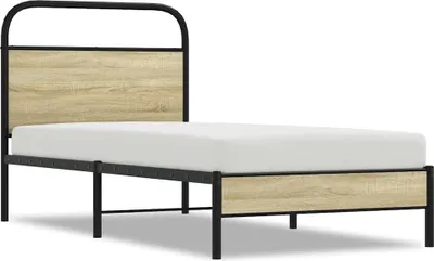 Produktbild von "SALE 2026" Bettgestell Einzelbett - Gästezimmer - ohne Matratze 75x190 cm Sonoma-Eiche Holzwerkstoff - Polsterbett Klassische Betten DE3983794