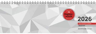 Produktbild von Tischquerkalender Register 2026 32x10,5 cm 1 Wo. auf 2 Seit.