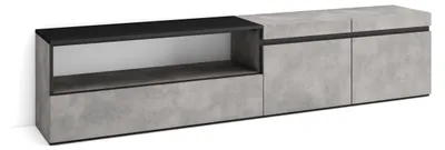 TV-Lowboard 200x45x35 cm, Zement, für TVs bis 80"