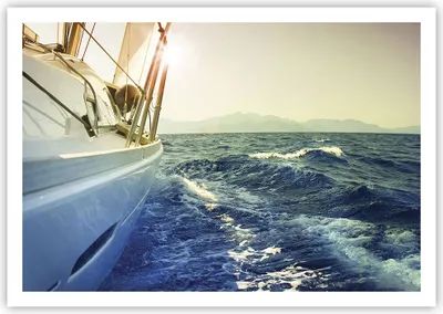 Produktbild von Poster - Poster ohne Rahmen - Yacht Segelboot Sonne - 100x70 cm - Wand Bild - Wanddeko - Wandbilder - Kunstposter - Wandposter - Bilder - Kunstdruck - Wanddekoration - Wandbild - P2XAA100x70-4138