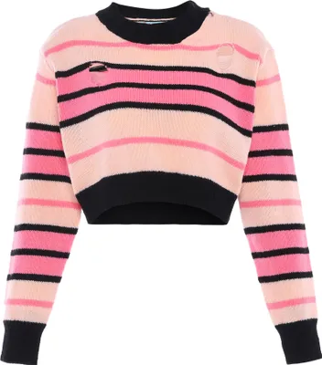 Produktbild von LIBBI damen pullover - rosa streifen, XL/XXL