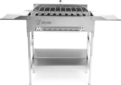 Zdjęcie produktu dla Grill ze stali nierdzewnej BBQ-Toro z przystawką do szaszłyków z silnikiem na 9 szaszłyków