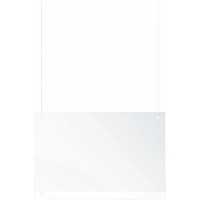 Zdjęcie produktu dla FRANKEN Franken osłona higieniczna i osłona przed kichaniem do strefy kas Powierzchnia lady 100 x 65 x 0,2 cm (szer. x wys. x 3 m (Ø x dł.) przezroczyste szkło akrylowe