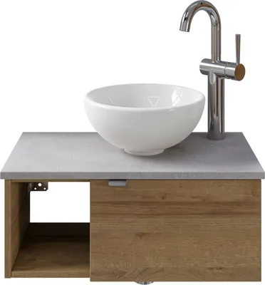 Produktbild von Pelipal Serie 6915 SET-044-033 Waschtisch mit Unterschrank bestehend aus: Keramik-Aufsatzbecken, Waschtischplatte, Waschtischunterschrank