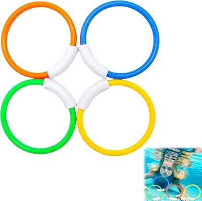 Produktbild von Taucherring 4 Stück, Poolspielzeug, für Kinder, mehrfarbig, Kunststoff