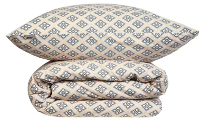 Produktbild von SCHIESSER Bettwäscheset Yosa | Feine Renforcé-Qualität | 2-teilig | Ornamentales Muster | 100% Baumwolle | Weich und glatt | YKK-Reißverschluss | 135x200 cm + 80x80 cm | Sand