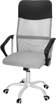 A studio shot of an office chair against a white background.