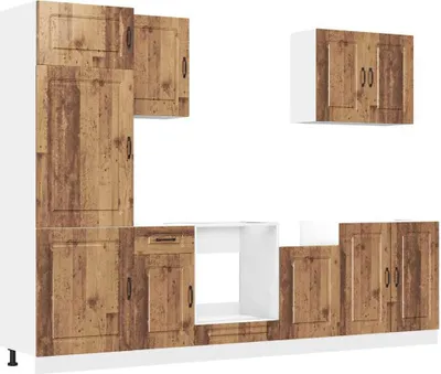 Produktbild von 7-tlg. Küchenschrank-Set Kalmar Altholz-Optik Holzwerkstoff