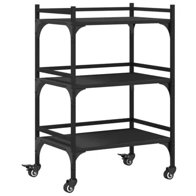 Produktbild von Küchenwagen Schwarz 50x35x75,5 cm Holzwerkstoff