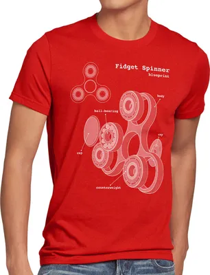Produktbild von style3 Fidget Hand Spinner Herren T-Shirt Handspinner Toy Blaupause