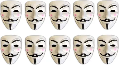Produktbild von 10er Set V wie Vendetta Maske | Guy Fawkes | Halloween Fasching Maske