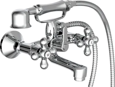 Produktbild von SCHÜTTE Badewannenarmatur ELK, Mischbatterie Badewanne, Wasserhahn Bad mit Handbrause, Chrom