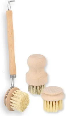 Produktbild von Obst und Gemüsebürsten Set mit Naturborsten aus Holz und Sisal Naturbürsten zum reinigen Bürsten für Reinigung von Gemüse Kartoffel Apfel uvm.