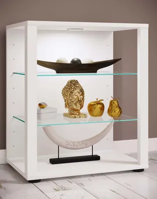 Produktbild von VCM Glasvitrine stehend | Vitrine Glas mit ESG-Sicherheitsglas | Maße ca. H. 60 x B. 52 x T. 35 cm | Standvitrine Glas | Modern und platzsparend | Glas Vitrinenschrank – Glasol S